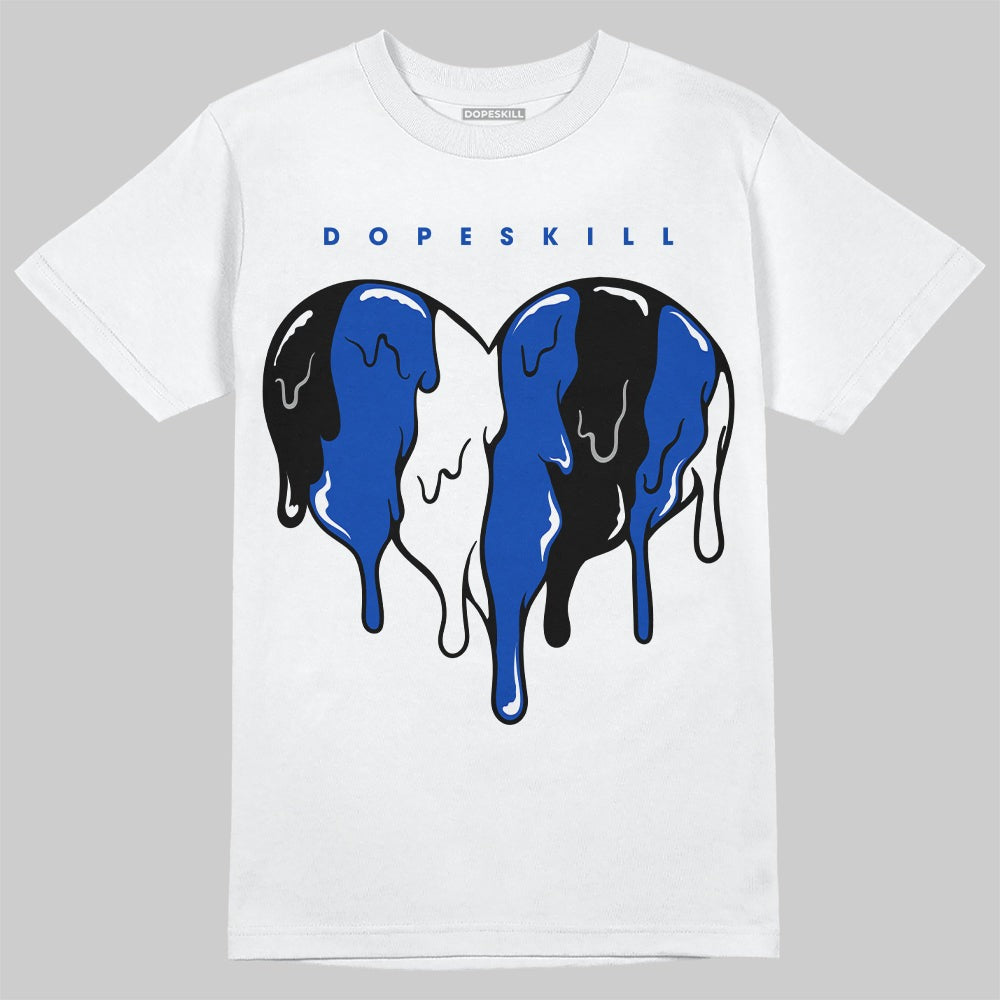 AJ 5 Racer Blue DopeSkill T-Shirt Slime Drip Heart Graphic