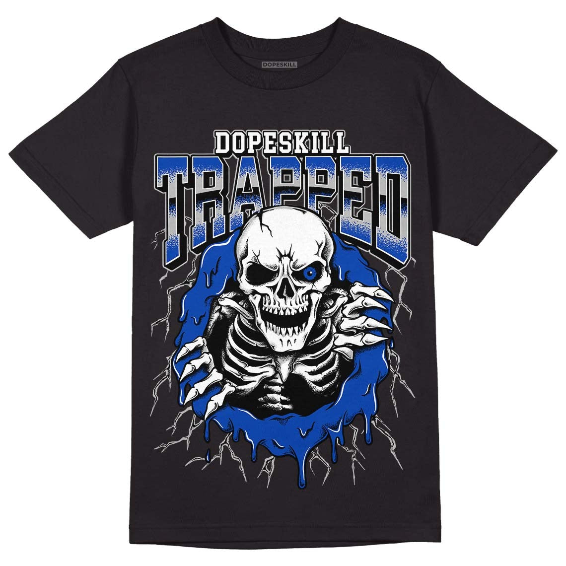 AJ 5 Racer Blue DopeSkill T-Shirt Trapped Halloween Graphic