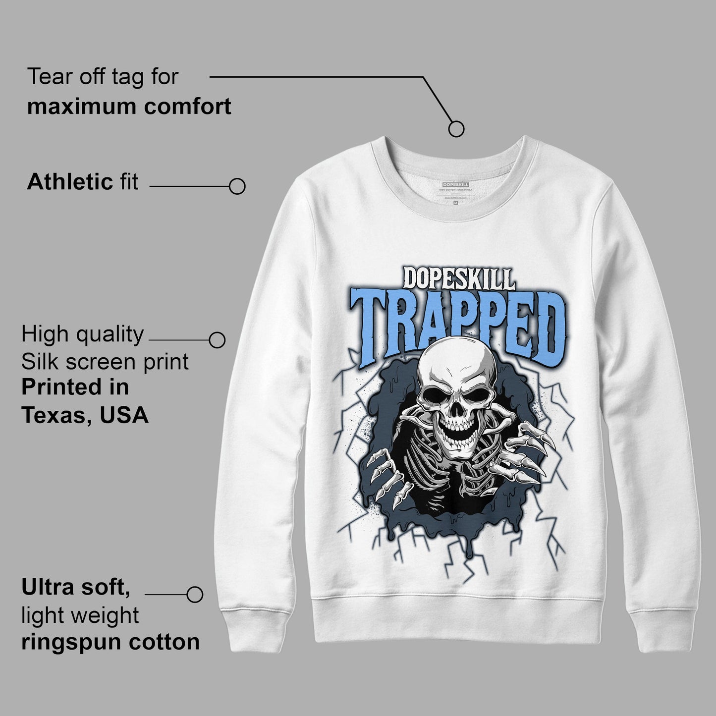 AJ 6 Midnight Navy DopeSkill Sweatshirt Trapped Halloween Graphic