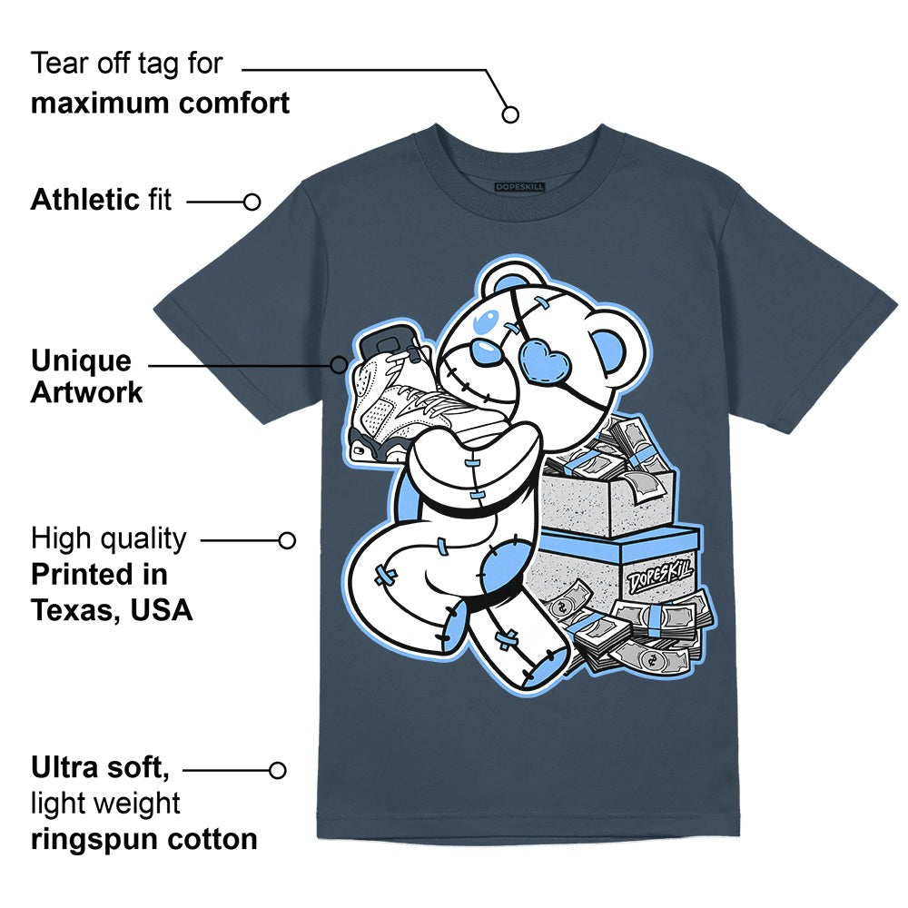 AJ 6 Midnight Navy DopeSkill T-shirt Bear Steals Sneaker Graphic