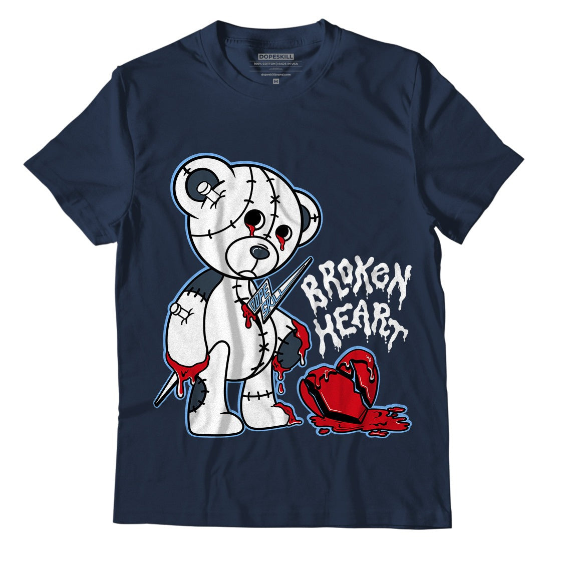 AJ 6 Midnight Navy DopeSkill T-shirt Broken Heart Graphic