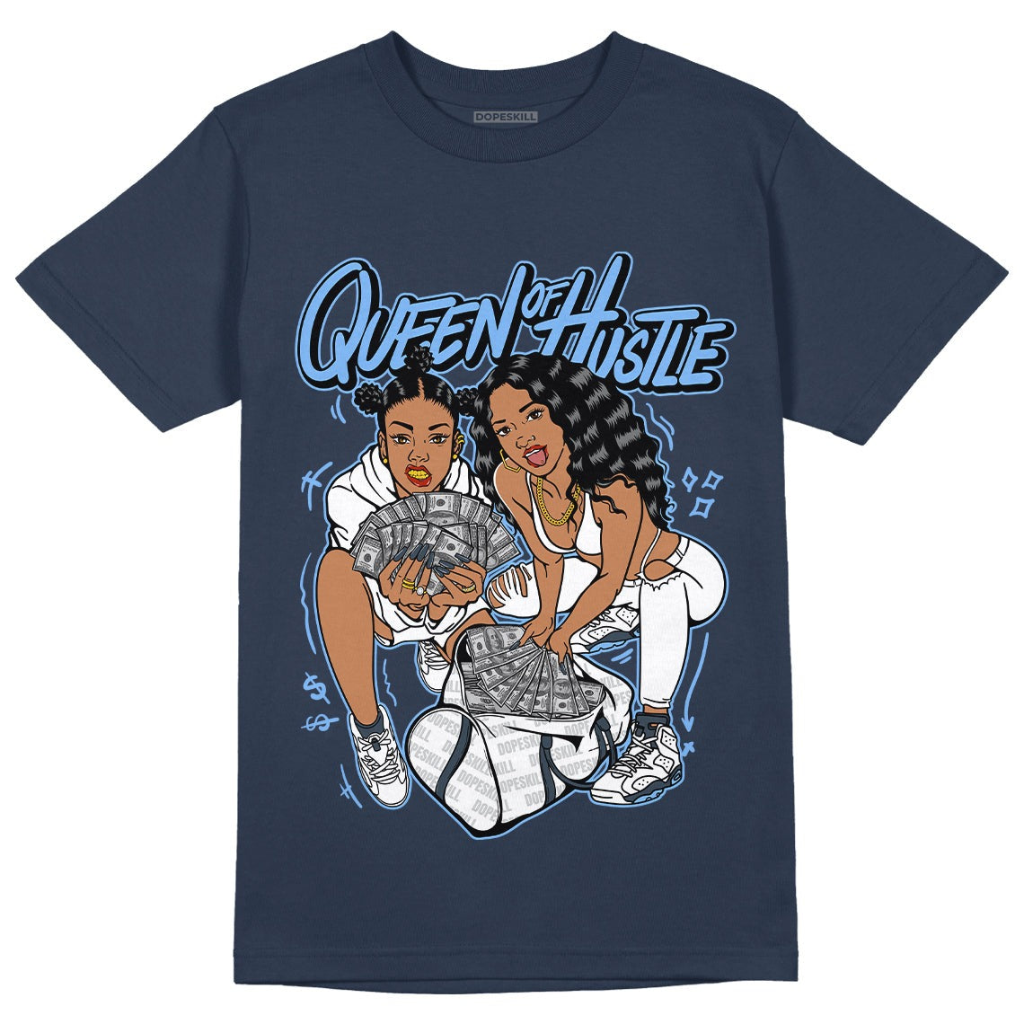 AJ 6 Midnight Navy DopeSkill T-shirt Queen Of Hustle Graphic