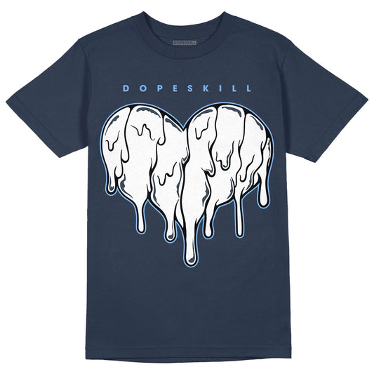 AJ 6 Midnight Navy DopeSkill T-shirt Slime Drip Heart Graphic