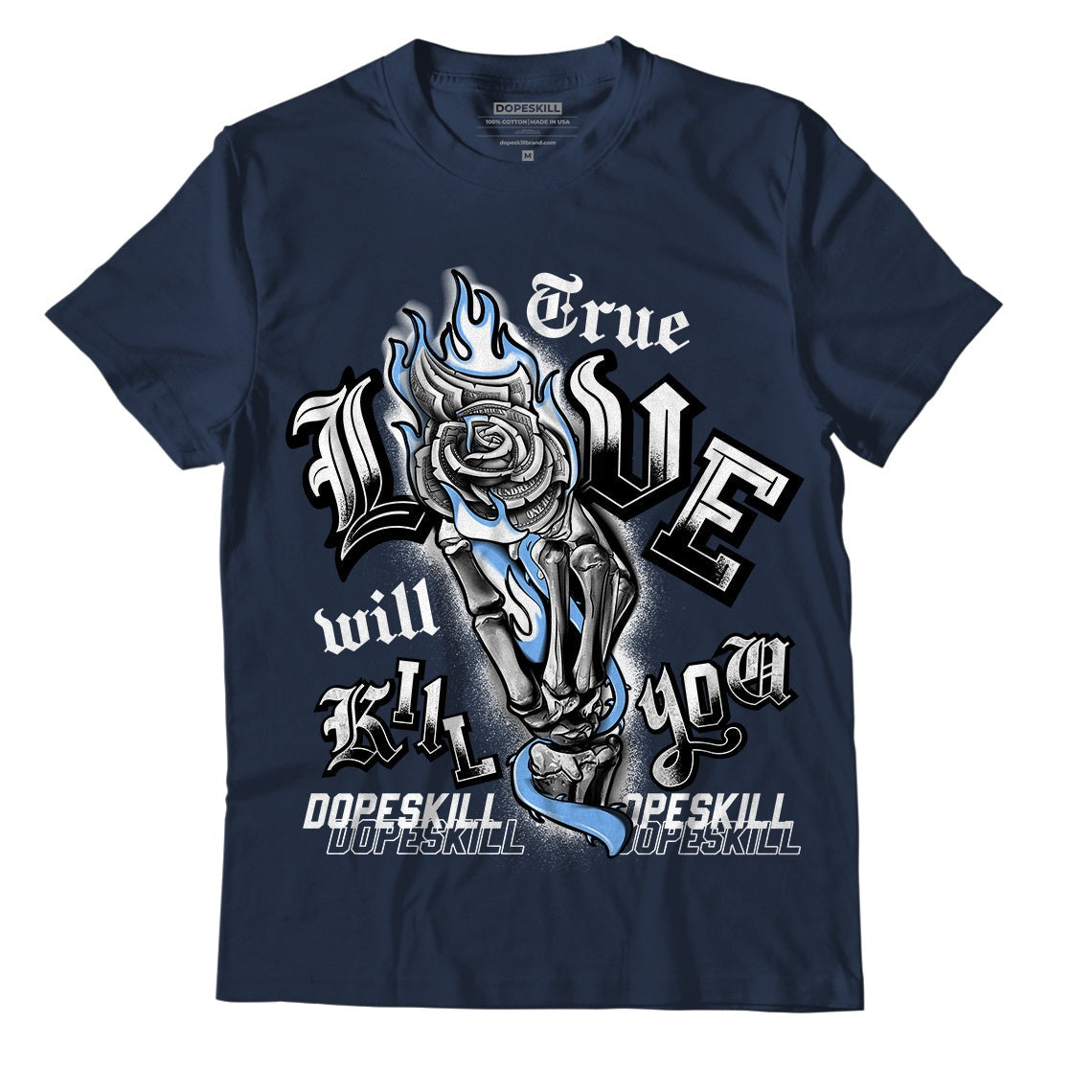 AJ 6 Midnight Navy DopeSkill T-shirt True Love Will Kill You Graphic