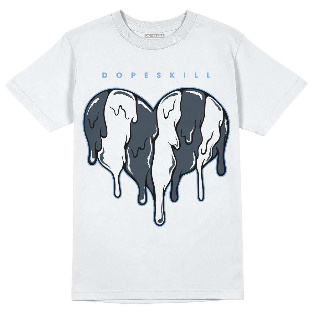 AJ 6 Midnight Navy DopeSkill White T-Shirt Slime Drip Heart Graphic