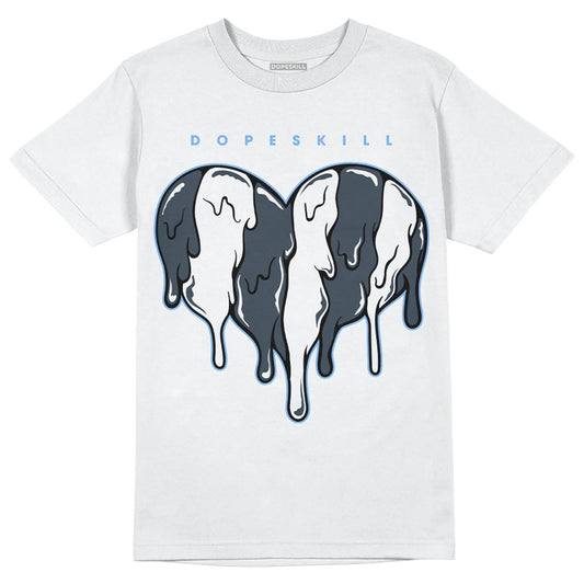 AJ 6 Midnight Navy DopeSkill White T-Shirt Slime Drip Heart Graphic