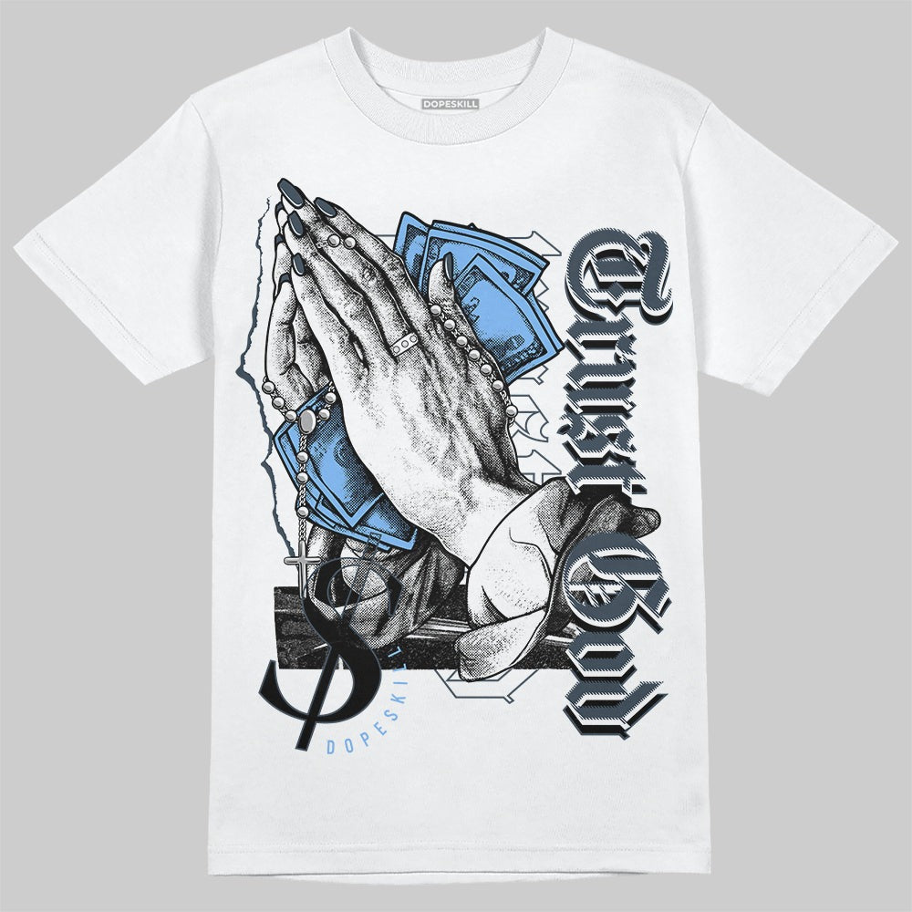 AJ 6 Midnight Navy DopeSkill White T-Shirt Trust God Graphic
