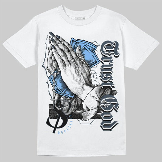 AJ 6 Midnight Navy DopeSkill White T-Shirt Trust God Graphic