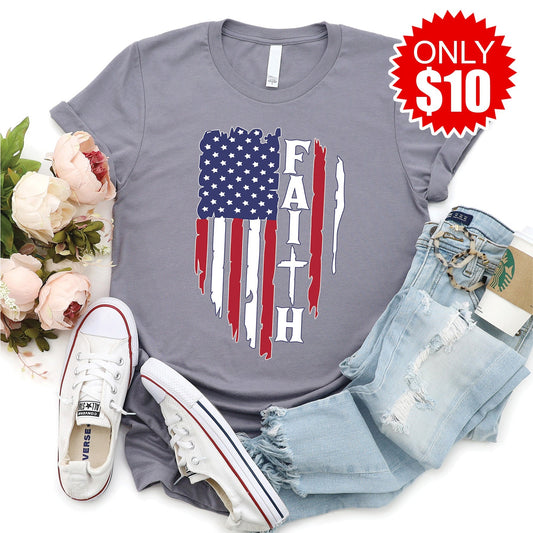 American Faith Tee - Heather Storm