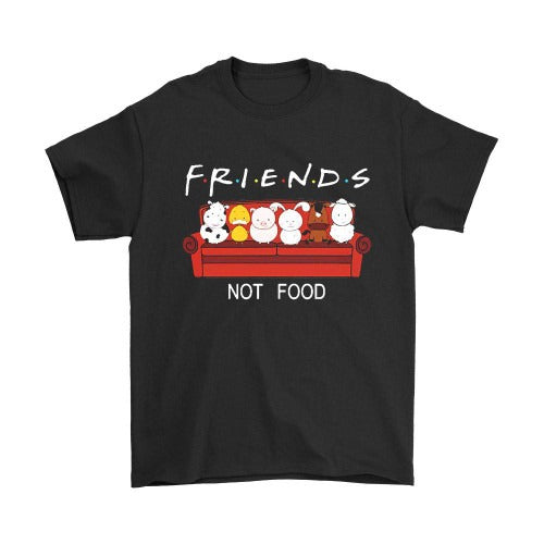 Animal Friends Not Food Funny Parody Vegan Vegetarian No Meat Man's T-Shirt Tee