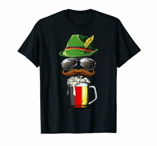 Beer German Flag Funny Oktoberfest Drinking Man's T-Shirt Tee
