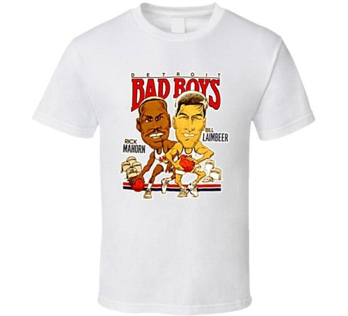 Bill Laimbeer Retro Basketball Caricature Man's T-Shirt Tee