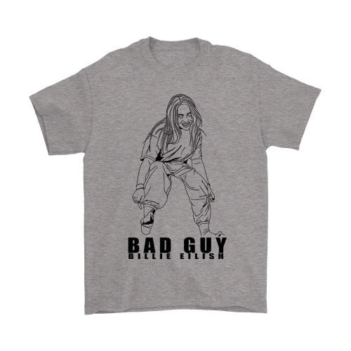 Billie Eilish Bad Guy Line Art Man's T-Shirt Tee