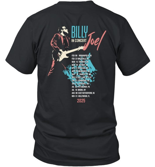 Billy Joel In Concert Guitar 2025 Itinerary T-Shirt