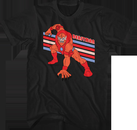 Black Retro Beast Man Masters of the Universe T-Shirt