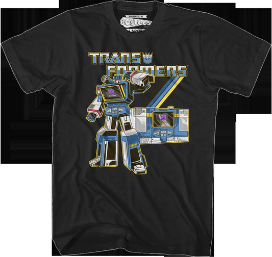 Black Retro Soundwave Transformers T-Shirt
