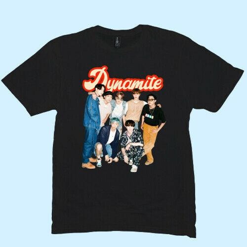 Bts Dynamite Group Retro Man's T-Shirt Tee