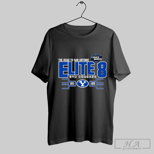 Byu Cougars 2025 Ncaa Mens Basketball Tournament March Madness Elite Eight T Shirt