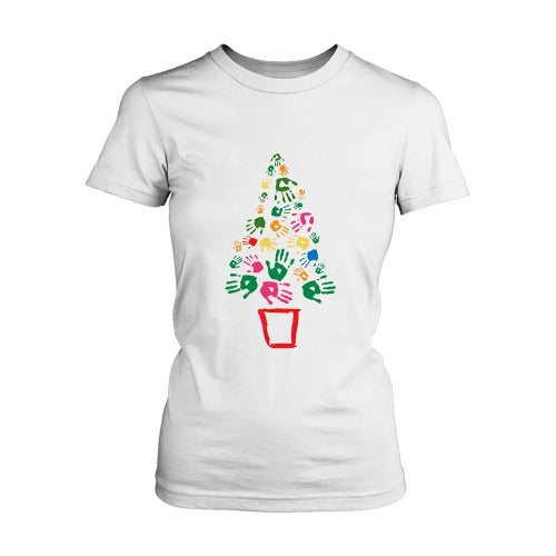 Christmas Tree Hands Women's T-Shirt Tee