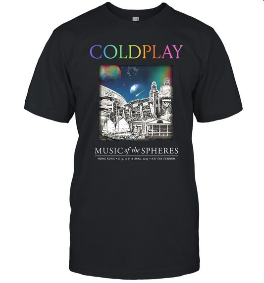 Coldplay Hong Kong Music Of The Spheres Tour April 2025 T Shirt
