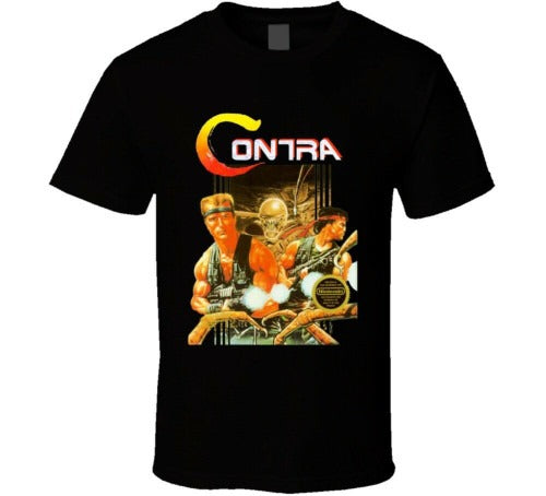 Contra Retro Nes Box Art Video Game Retro Man's T-Shirt Tee