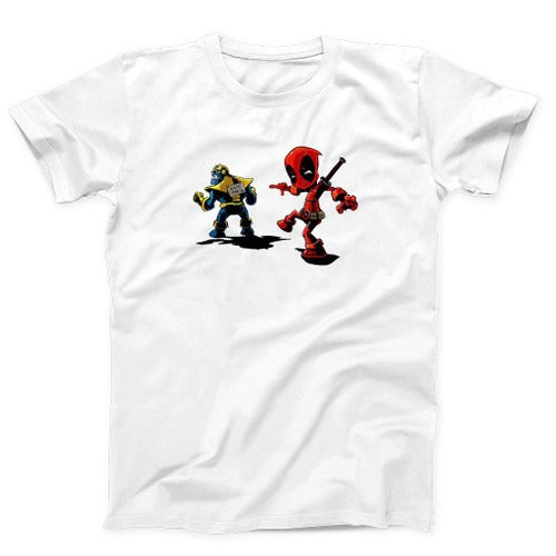Deadpool And Thanos Funny Kick Me Man's T-Shirt Tee