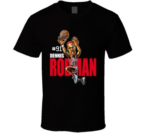 Dennis Rodman Retro Basketball Caricature Man's T-Shirt Tee