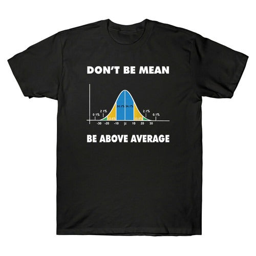Do Not Be Mean Be Above Average Funny Math Man's T-Shirt Tee