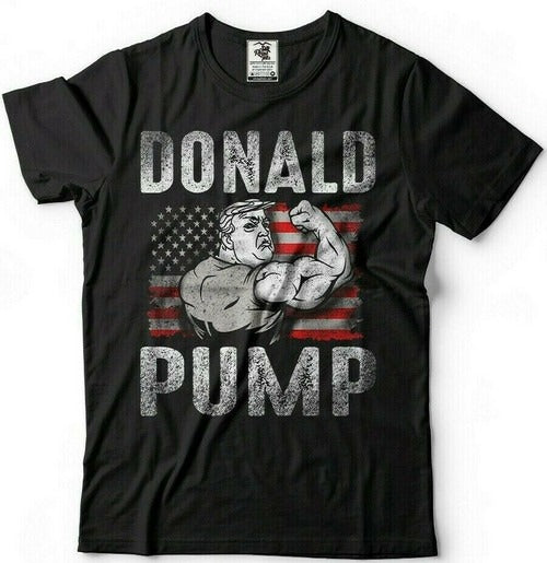 Donald Pump 2020 Maga Bodybuilding Funny Man's T-Shirt Tee