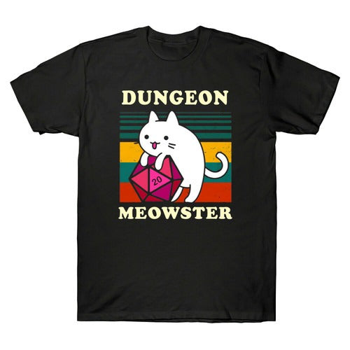 Dungeon Meowster Tee Funny Gamer Cat Dnd Tabletop D20 Man's T-Shirt Tee