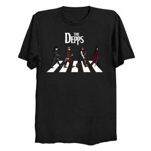 Edward Scissorhands Mad Hatter Jack Sparrow Willy As Abbey Road Man's T-Shirt Tee