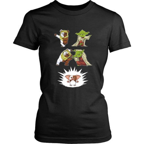 Ewok Fusion Yoda Funny Is Gremlins Gizmo Mogwai Parody Women's T-Shirt Tee