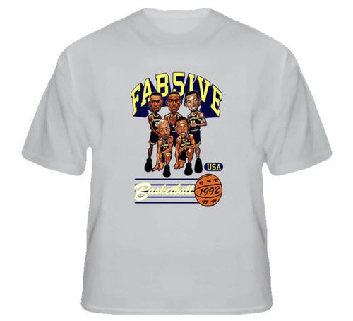 Fab Five Michigan Retro Caricature Man's T-Shirt Tee