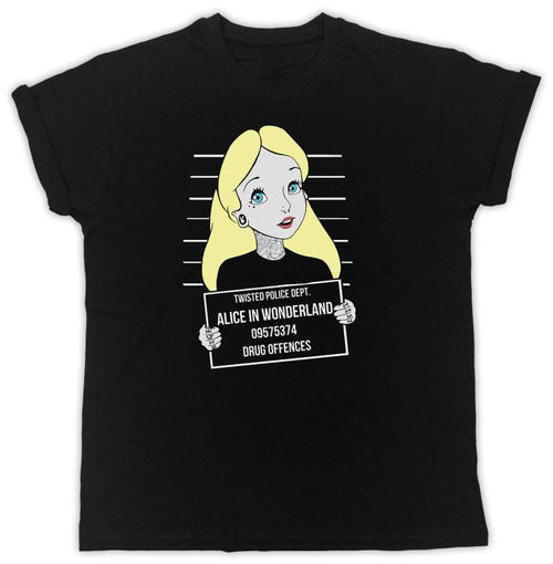 Funny Alice Prison In Wonderland Mugshot Man's T-Shirt Tee