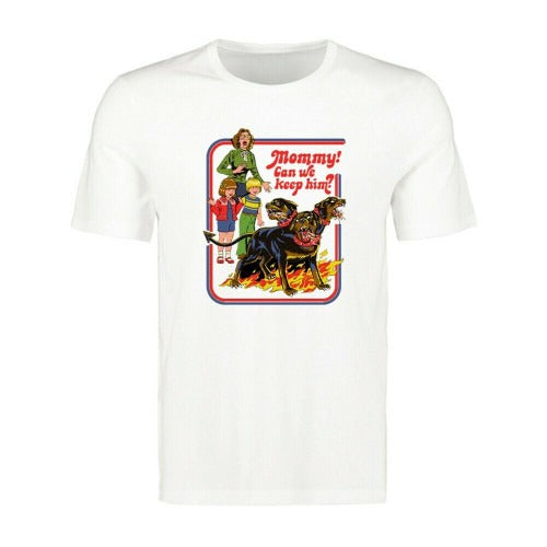 Funny Cerberus And Kids Printed Man's T-Shirt Tee