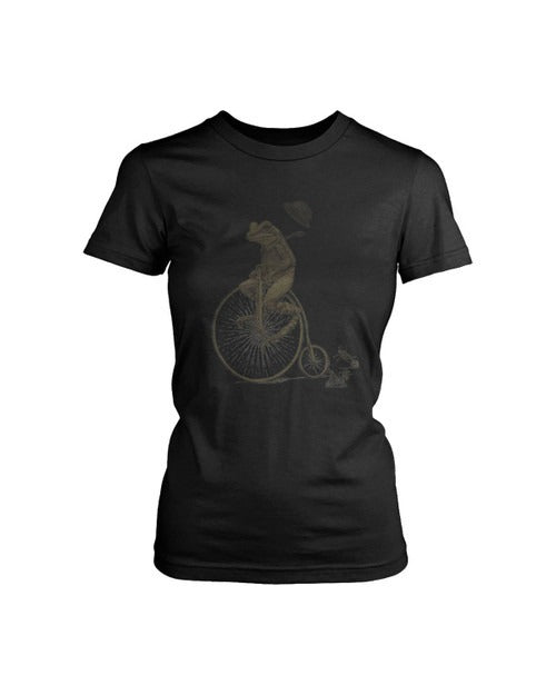 Funny Froggy Rides A Bike Women's T-Shirt Tee