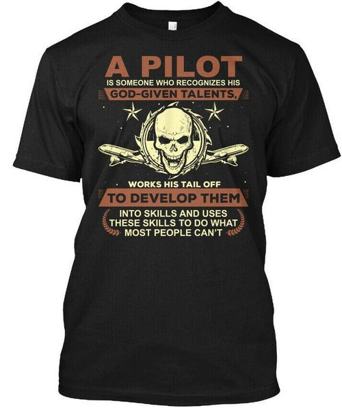 Funny Pilot Talent And Skill Hanes Tagless Man's T-Shirt Tee