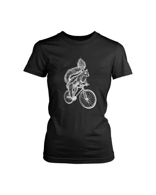 Funny Squirrel On A Bicycle Women's T-Shirt Tee