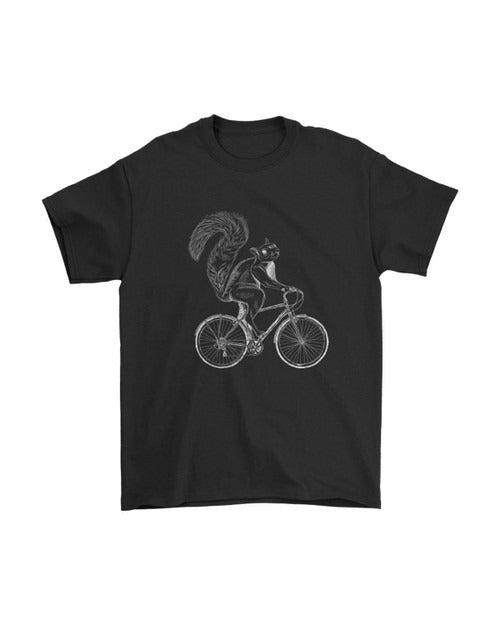 Funny Squirrel Riding Bike Man's T-Shirt Tee
