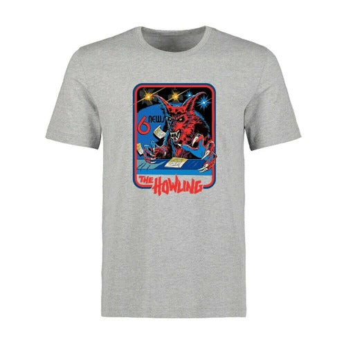 Funny The Howling Wolf Printed Man's T-Shirt Tee