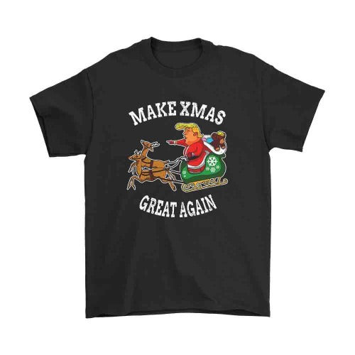 Funny Trump Sleigh Make Xmas Great Again Man's T-Shirt Tee