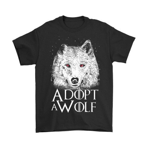 Game Of Thrones Funny Adopt A Wolf Parody Man's T-Shirt Tee
