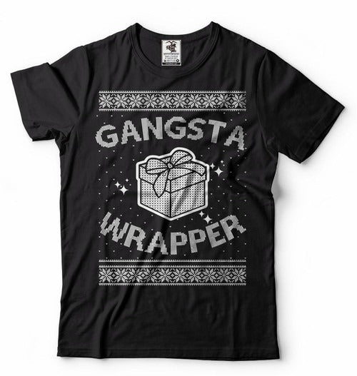 Gangsta Wrapper Funny Christmas Man's T-Shirt Tee