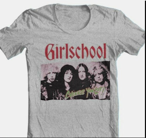 Girl School 1980S Heavy Metal Concert Retro Man's T-Shirt Tee