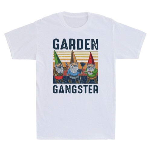 Gnomes Garden Gangster Vintage Man's T-Shirt Tee