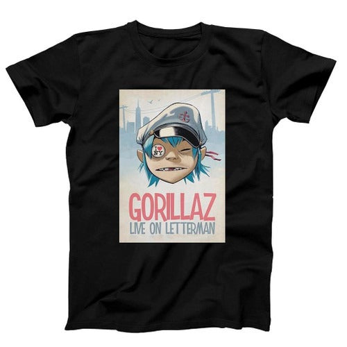 Gorillaz Live On Letter Man Kids With Guns Music Man's T-Shirt Tee