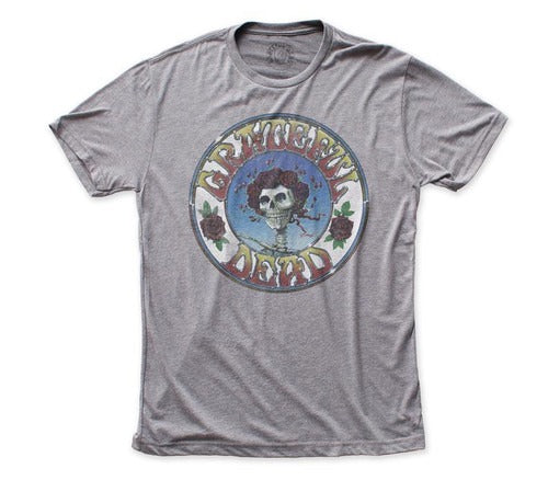 Grateful Dead Skull And Roses Distressed Man's T-Shirt Tee