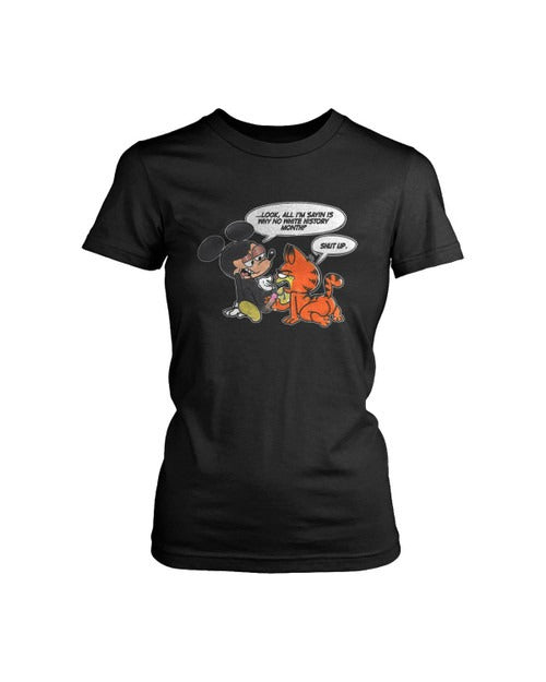 Grumpy Cat Vs Micky Uhh Uhh Funny Women's T-Shirt Tee