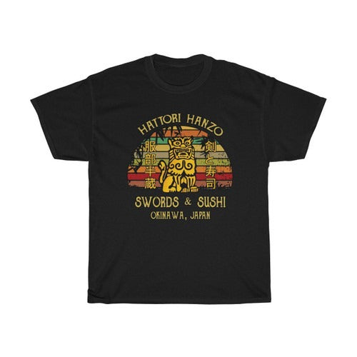 Hattori Hanzo Swords & Sushi Okinawa Japan Vintage Retro Man's T-Shirt Tee