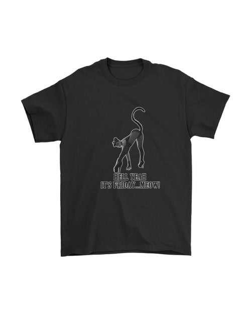 Hell Yeah Its Friday Sexy Woman Cat Girl Man's T-Shirt Tee